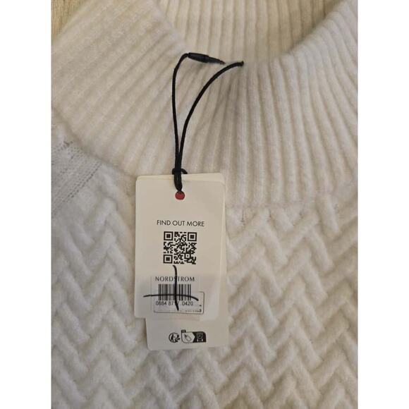 Ted Baker London Women's Ivory Chevron Knit Turtleneck Sweater Size 1 - Picture 4 of 7